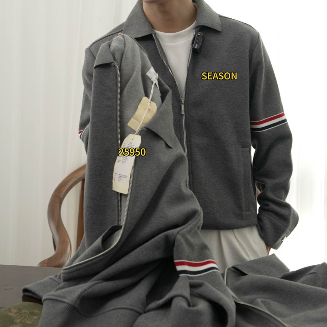 SEASONMARK秋季上新意式织带翻领夹克极简风休闲百搭男女同款夹克