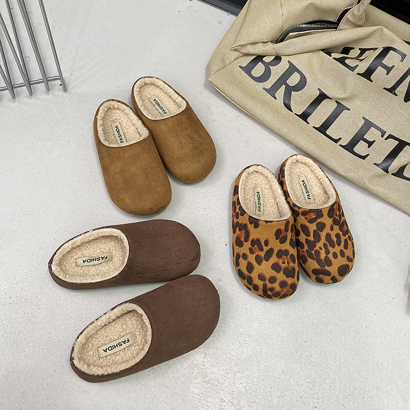 儿童加绒勃肯拖鞋2025冬季新款女童时尚韩版保暖拖鞋男童包头棉拖