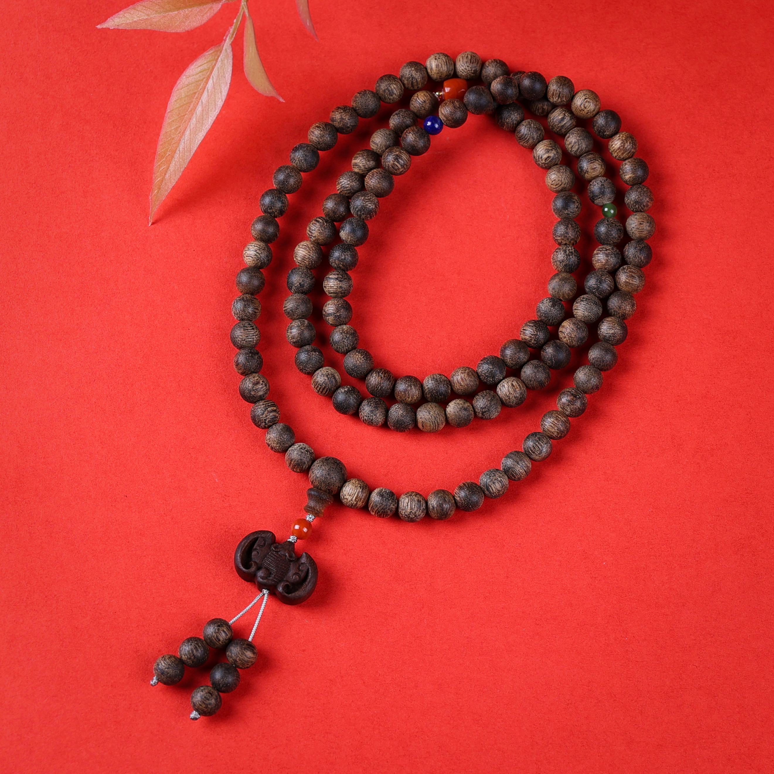 沉香富国岛倒架0.6*108颗设计款多圈脖挂手串kk