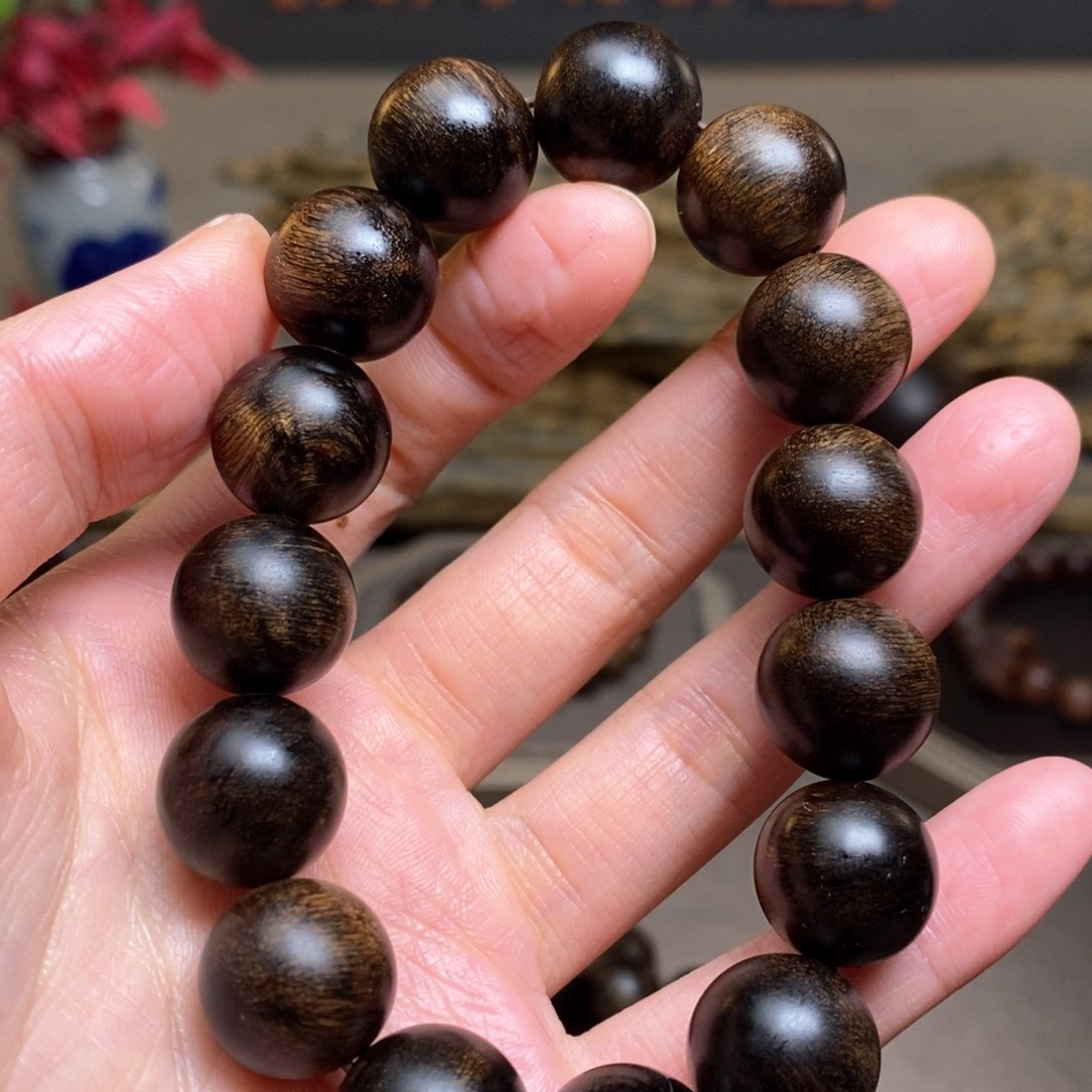 沉香手串越南芽庄白棋楠瘤疤1.4