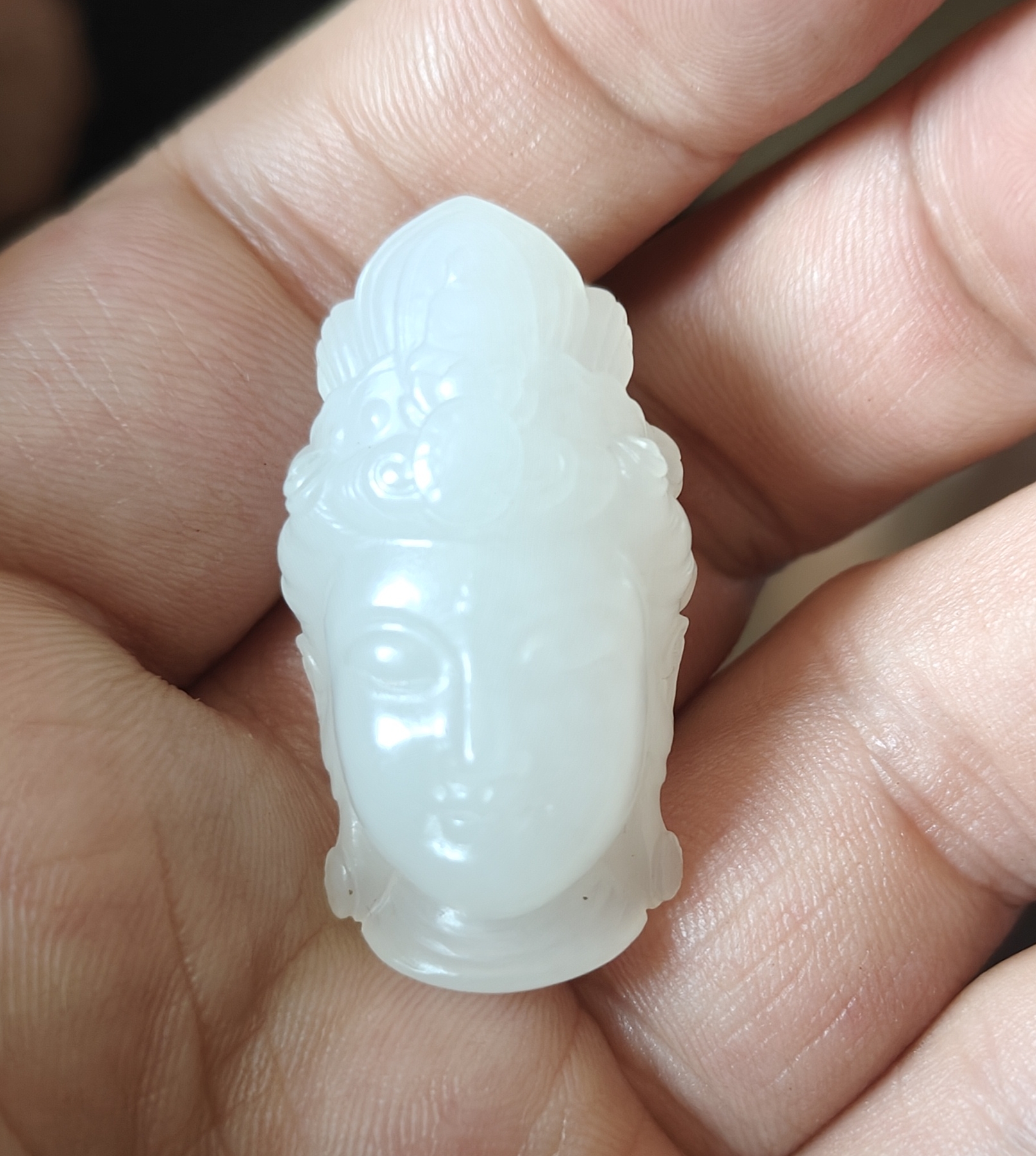 和田玉白玉观音挂件，挂件，（假一陪三）