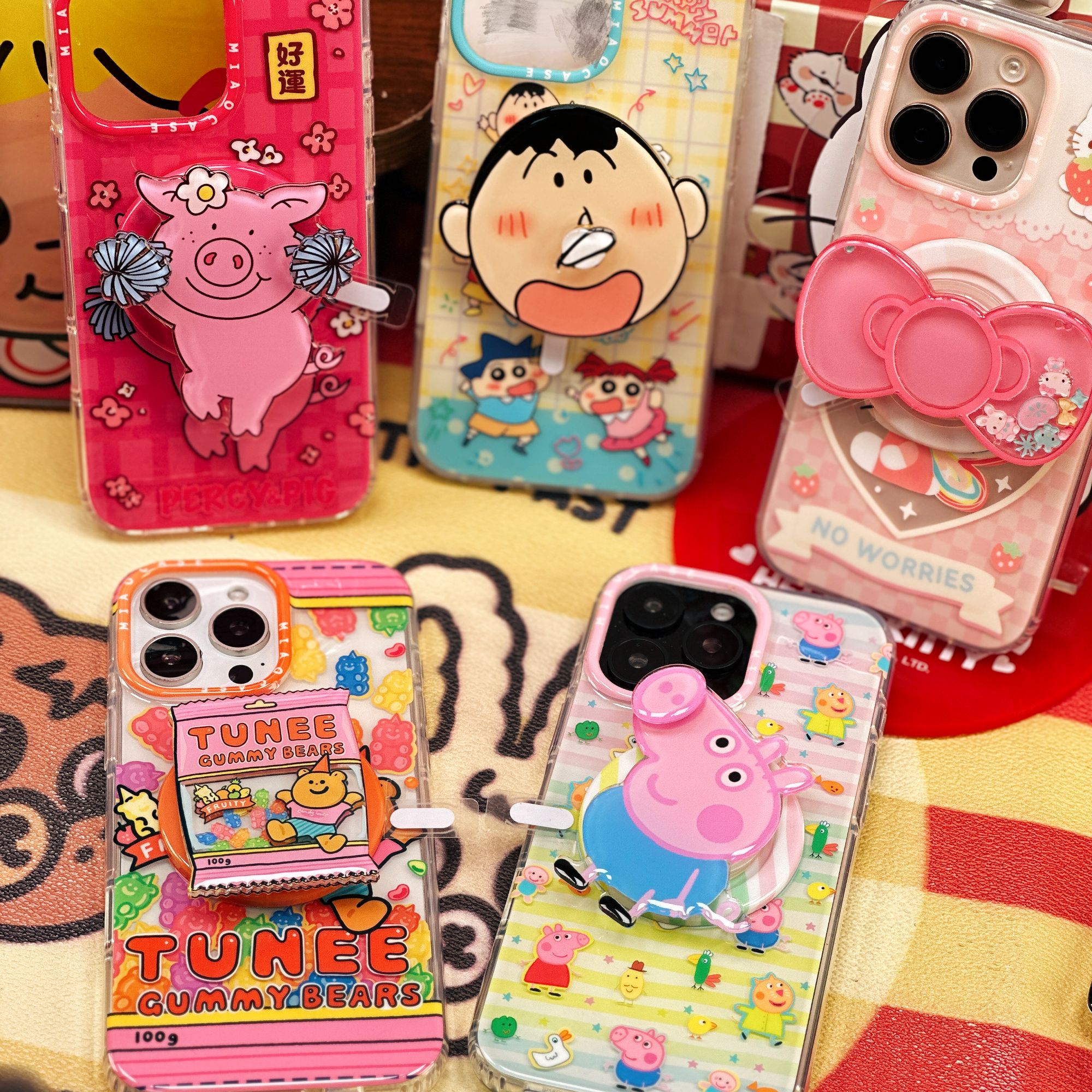 [第十期支架]可爱手机壳磁吸支架创意ins风卡通少女清新滴胶支架