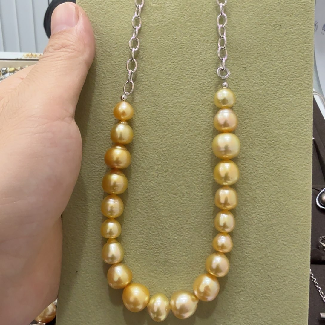 海水珍珠项链银S925镶嵌胡*欢