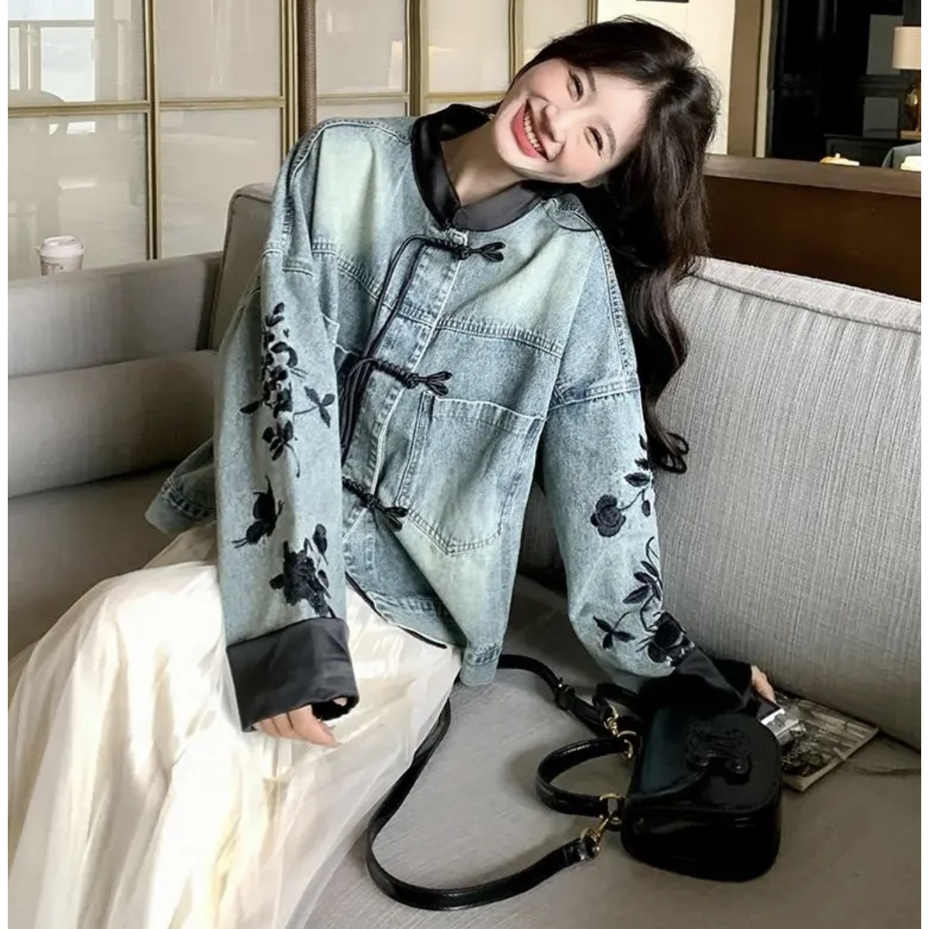 B31设计感短款牛仔外套女春季2025新款小个子国风流行网红上衣