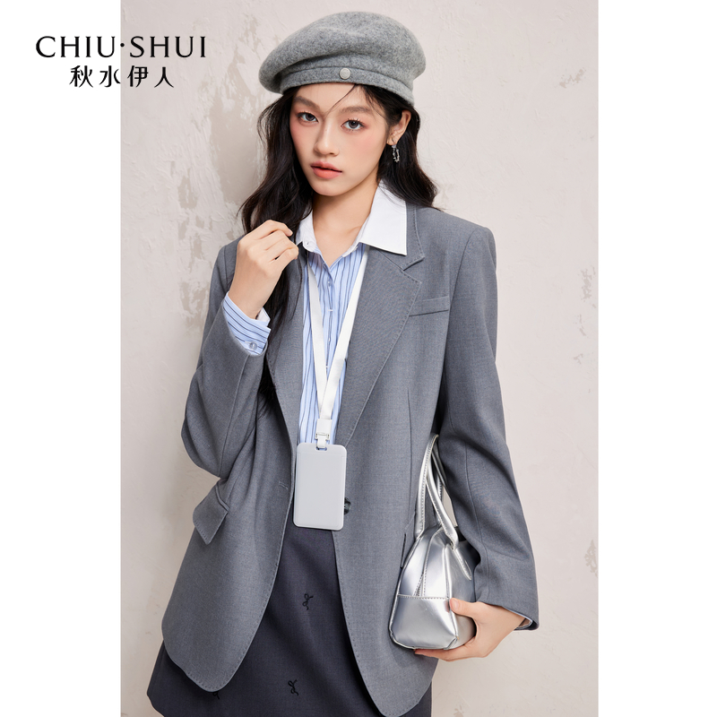 秋水伊人简约通勤西装外套2025年春季新款经典西服625101A070021