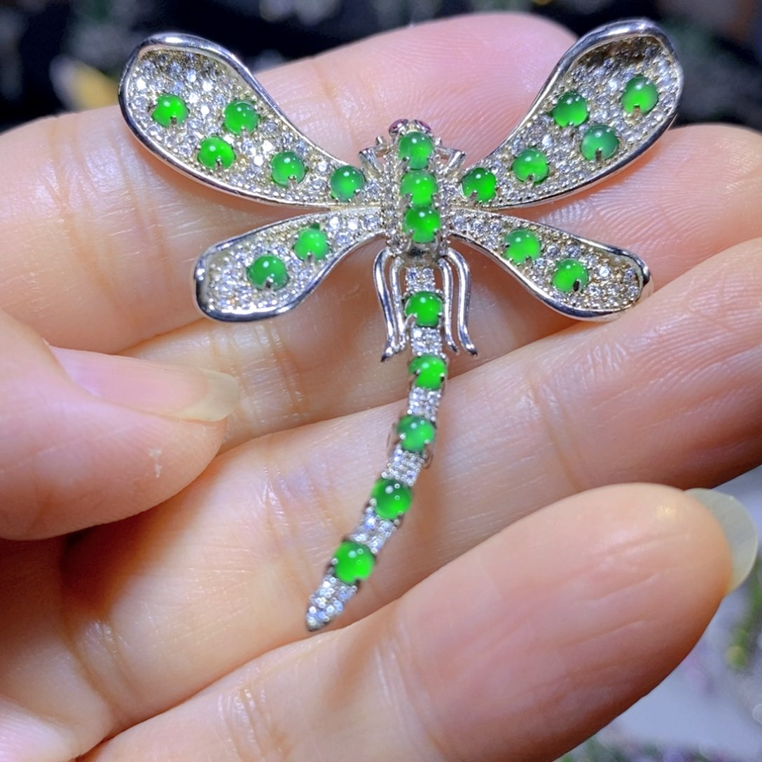 翡翠颈饰银S925镶嵌天然翡翠