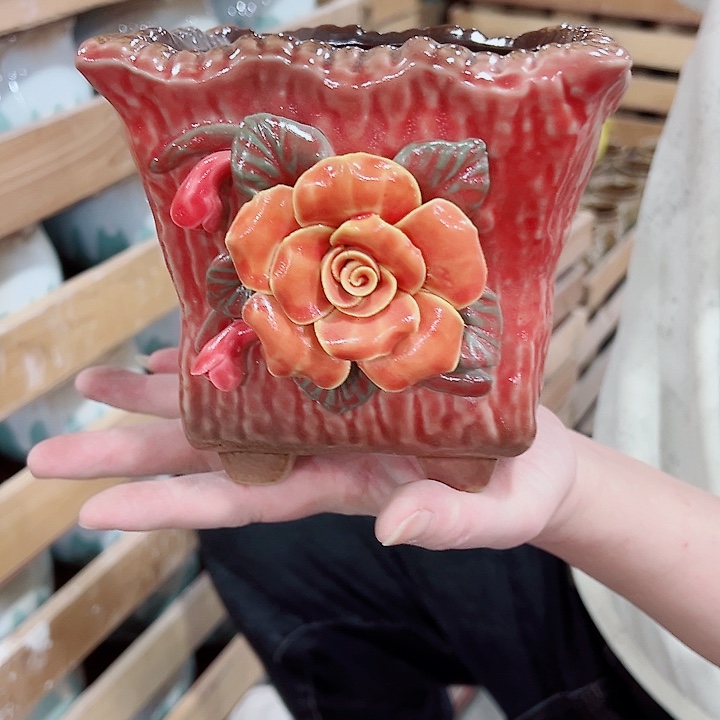 有孔，凑单福利满10元发货陶瓷多肉花盆！