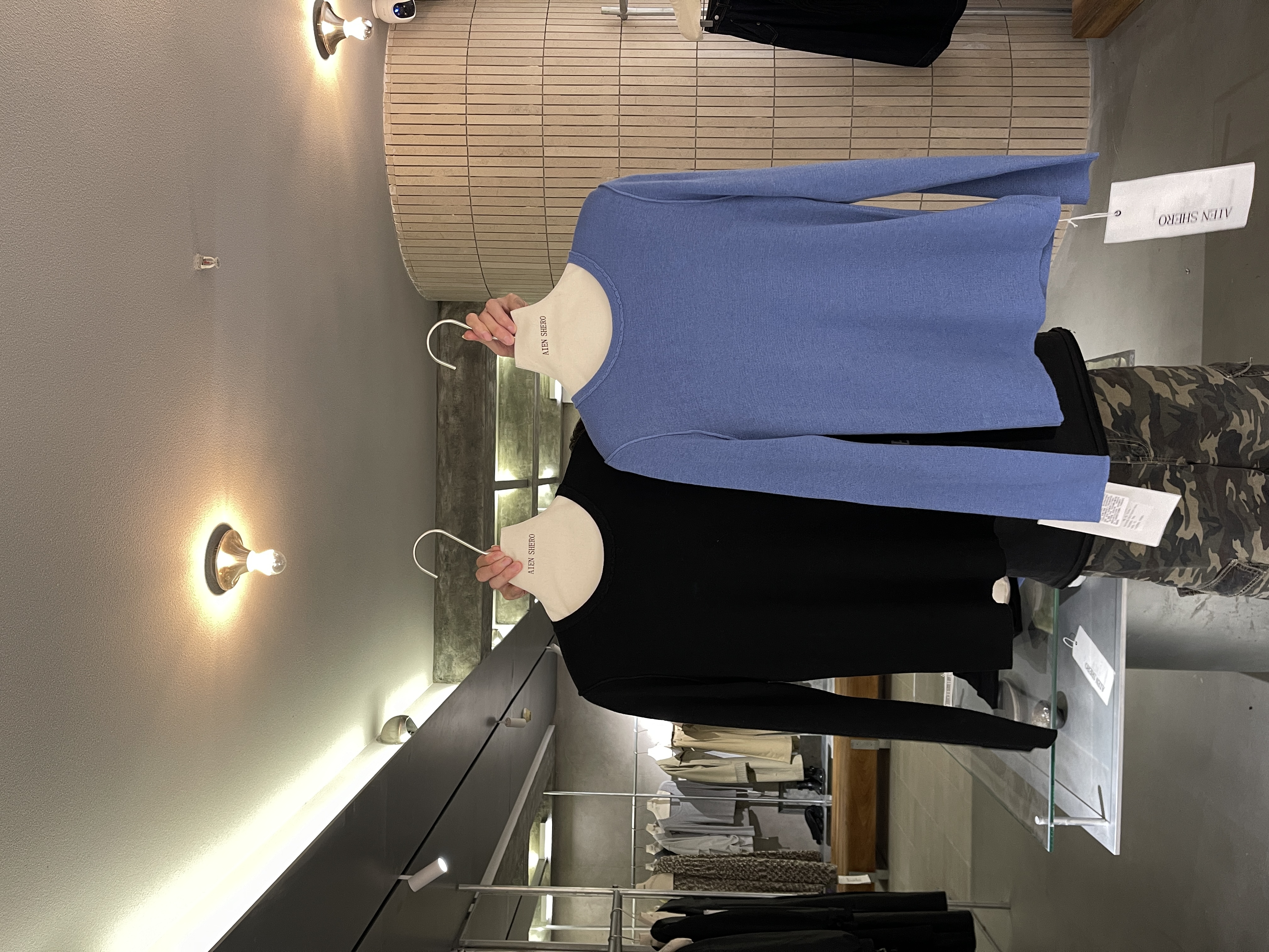 INAIEN【福】羊毛时尚百搭抽条圆领针织打底99019