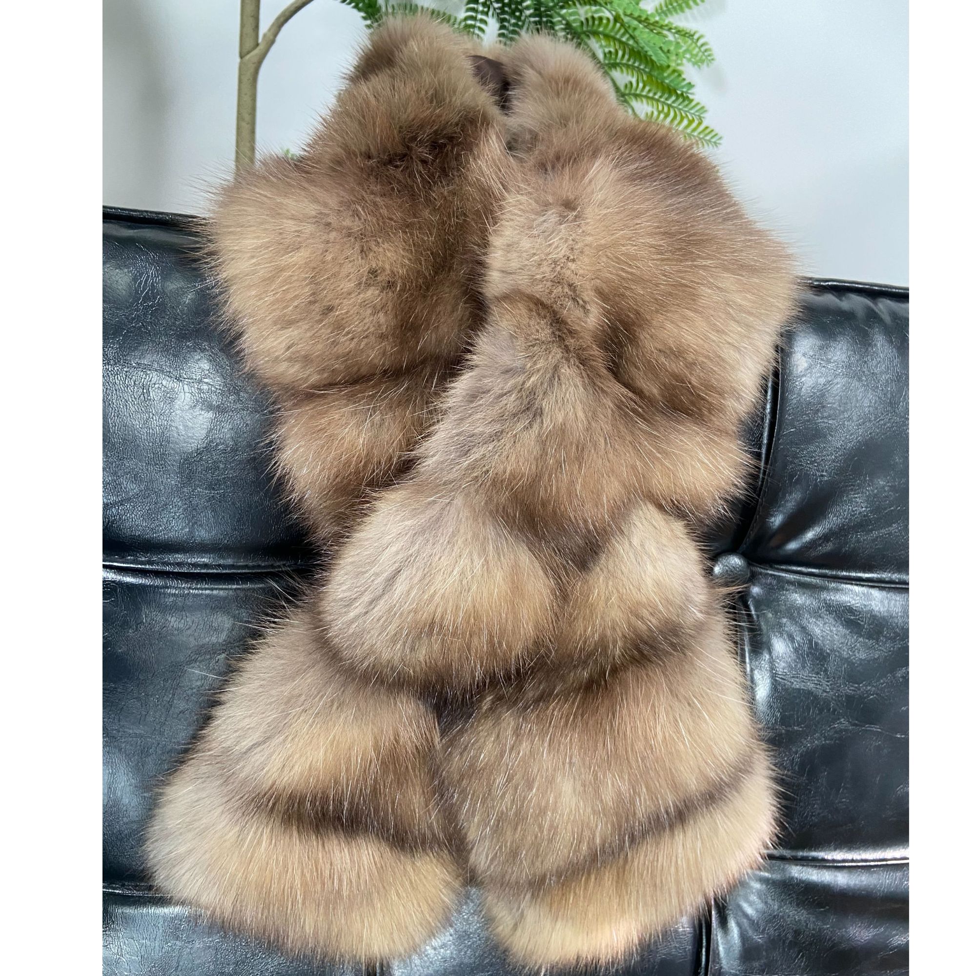 华丽园俄罗斯紫貂围脖围巾冬季百搭时尚款水貂紫貂围脖保暖加厚