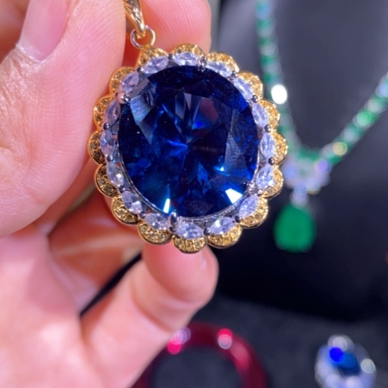 红宝石银S925镶嵌颈饰