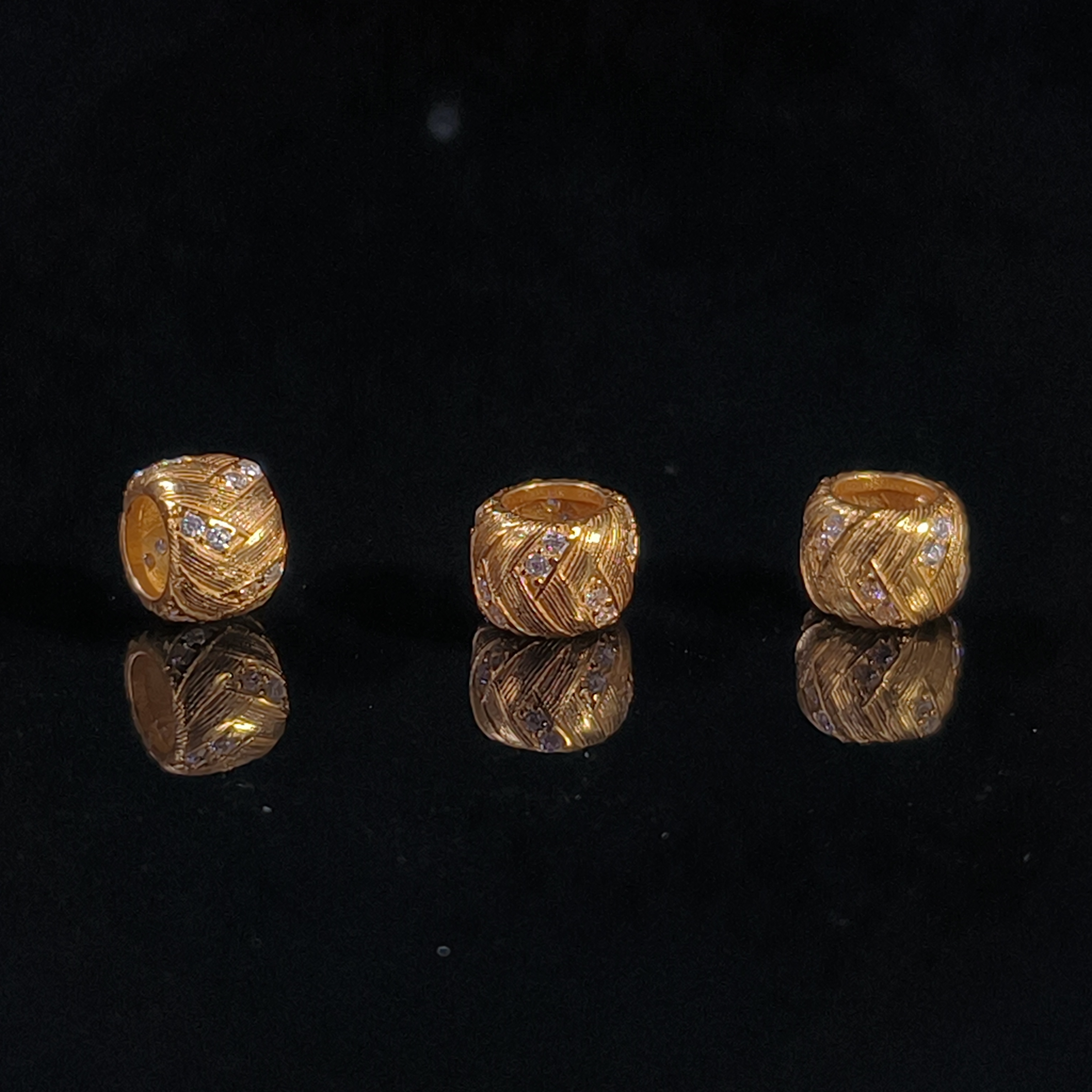 925银银制品 银镶交叉桶珠7.5mmB0650