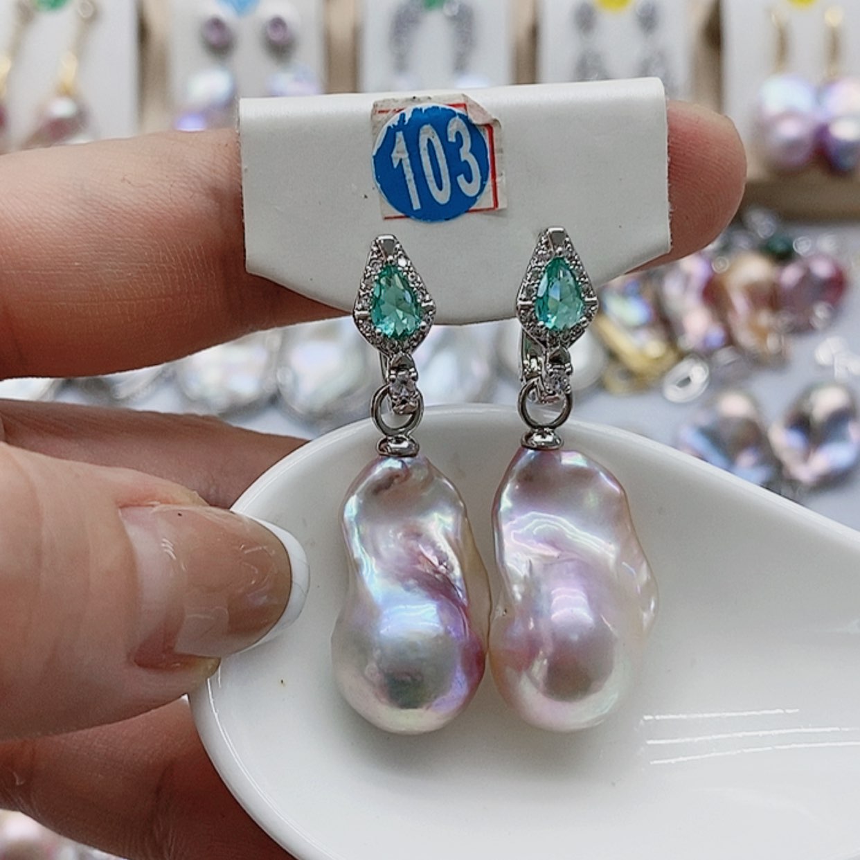 【闪购商品】银S925镶嵌淡水珍珠耳饰