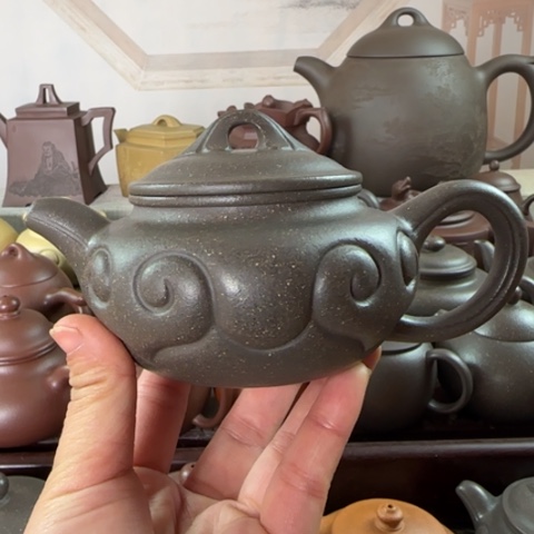 紫砂茶壶梨皮天青250c c