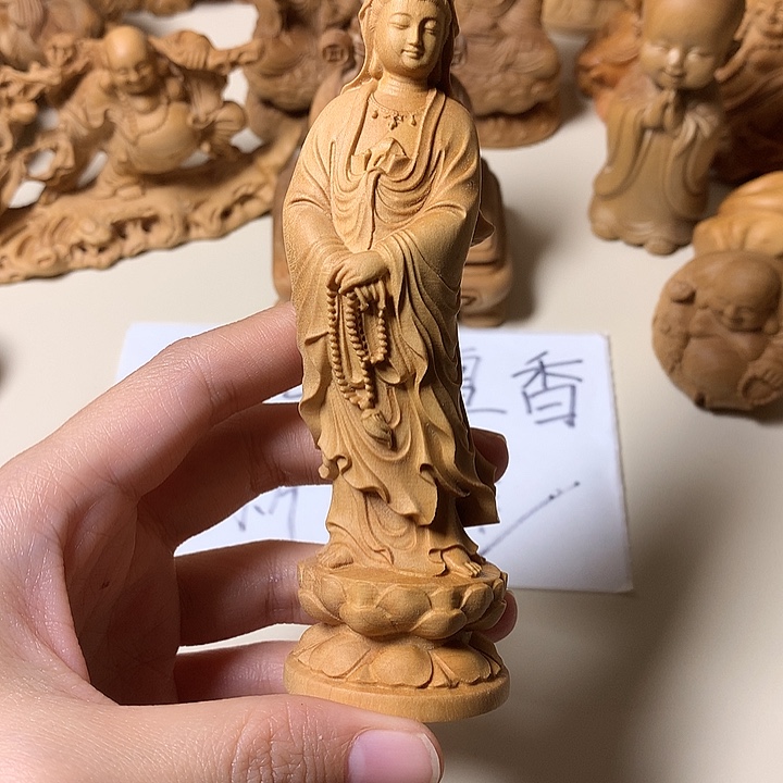 檀香木把件檀香念珠观姐姐