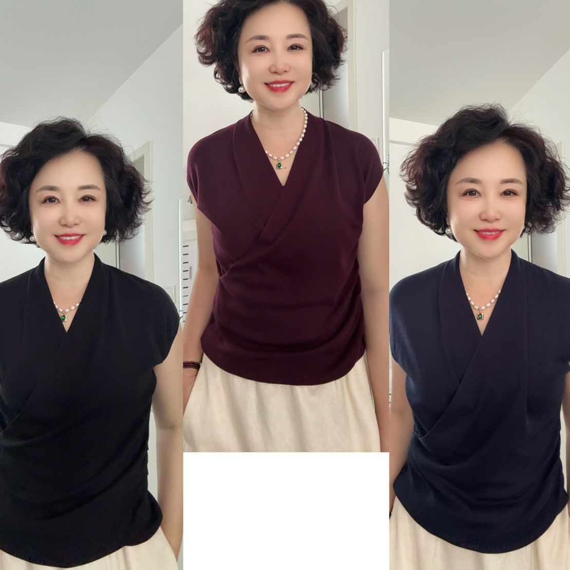 女神款包袖莱赛尔棉针织上衣 遮掩肚子气质百搭