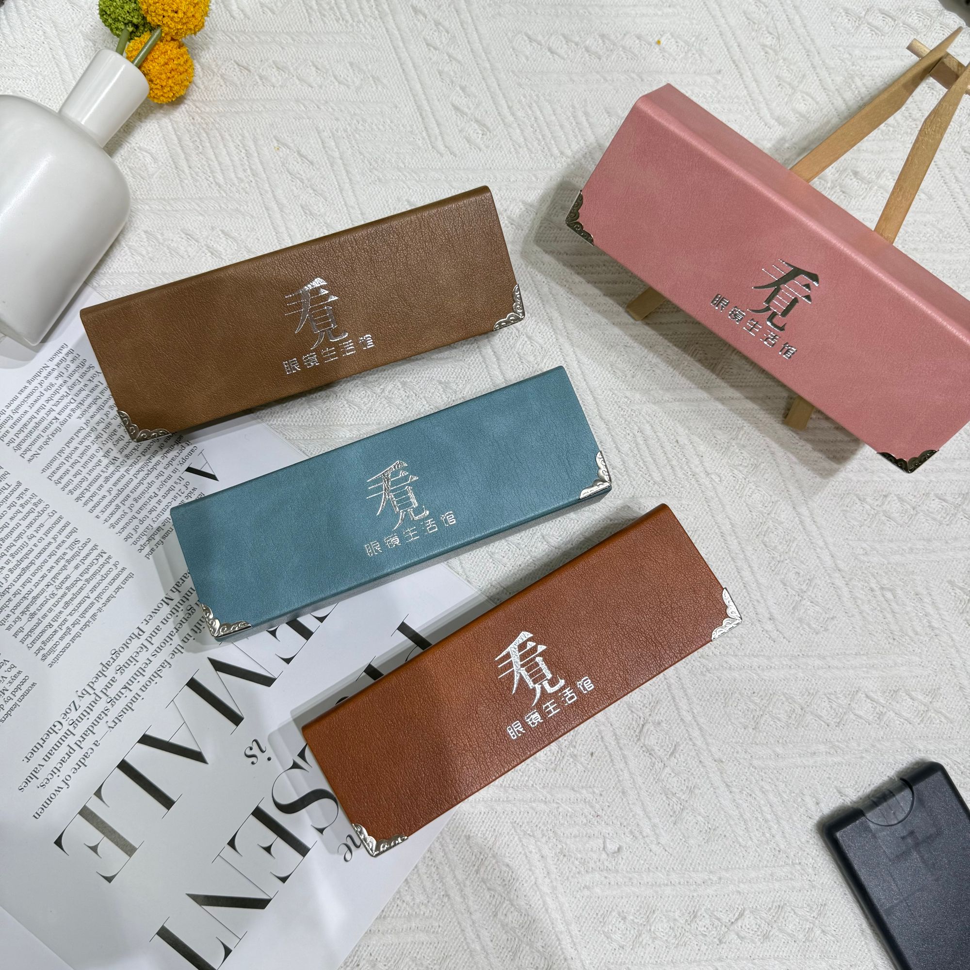 源头工厂高颜值手工眼镜盒新款简约抗压眼镜盒便携太阳镜收纳盒