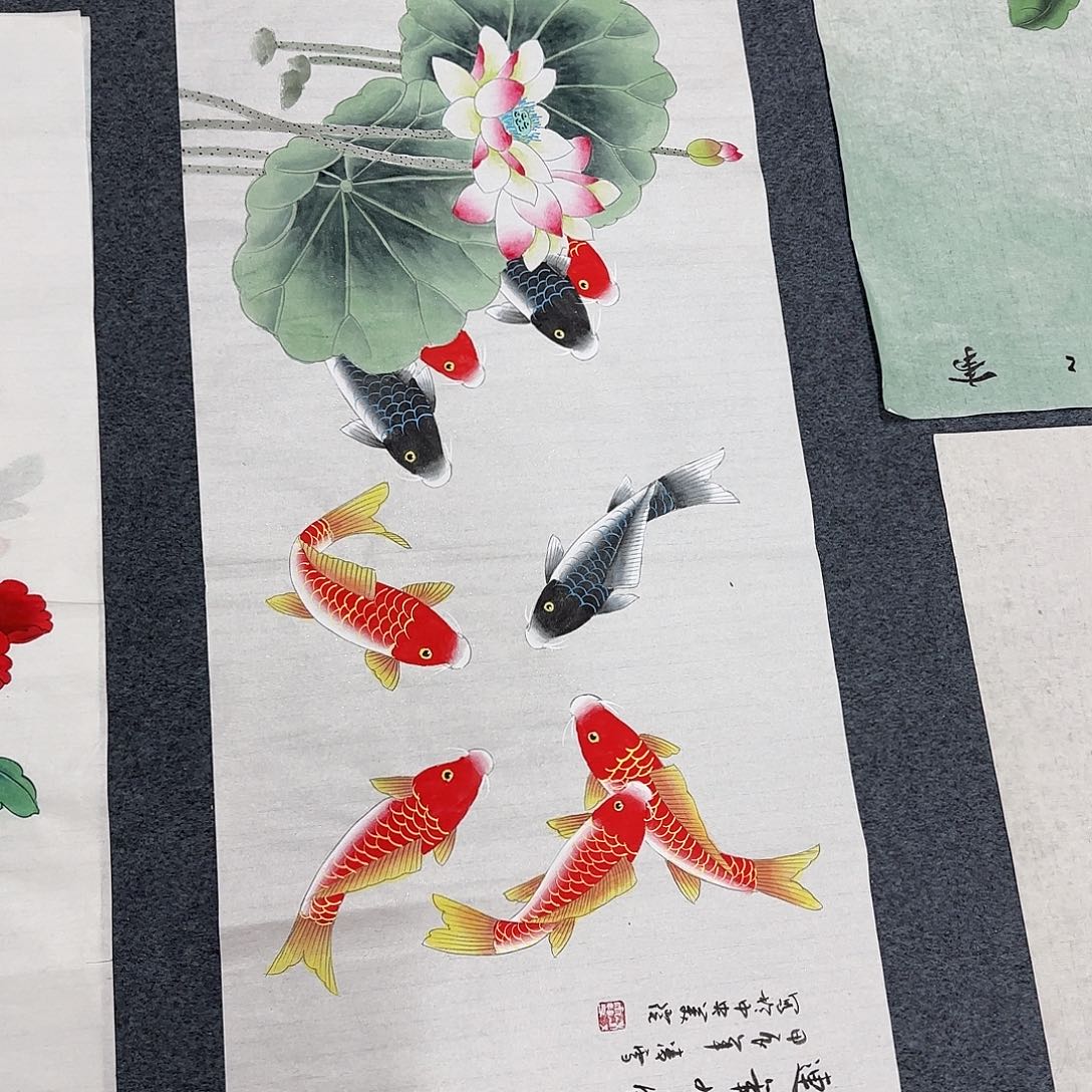 国画尺寸50X100手绘作品