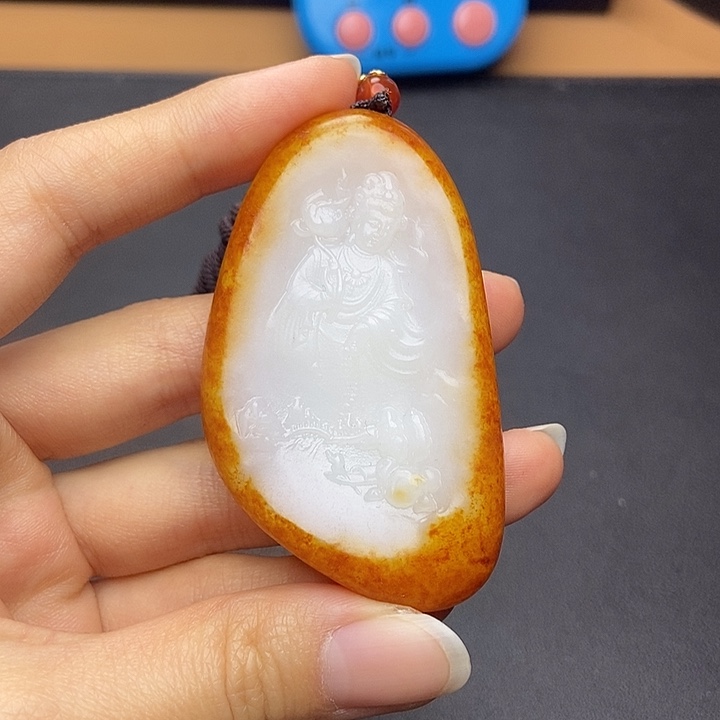 和田玉未镶嵌挂件晚*！N