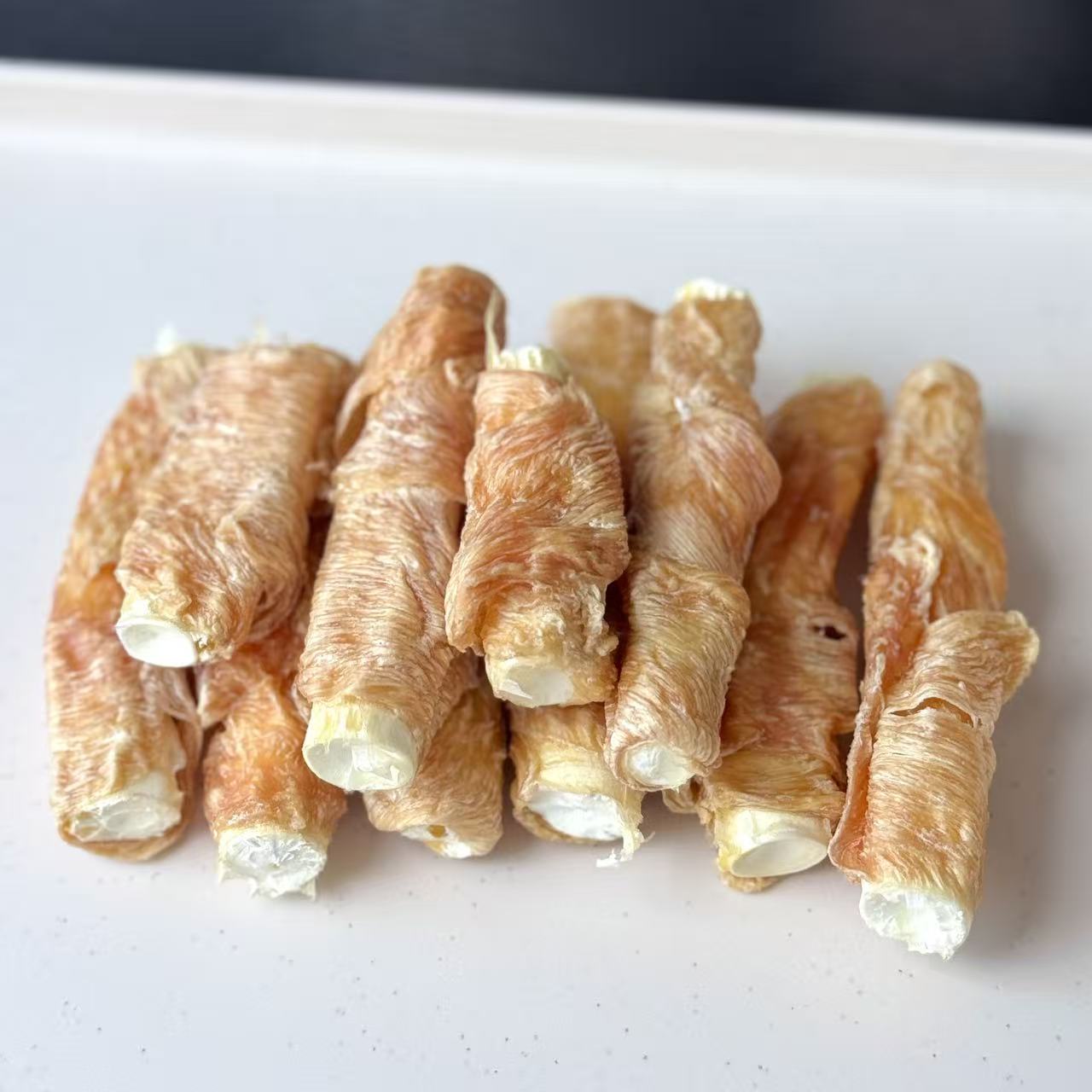 手工宠物零食鸭肉肉松鸡肉绕鲨鱼骨磨牙补充软骨素补钙保护关节