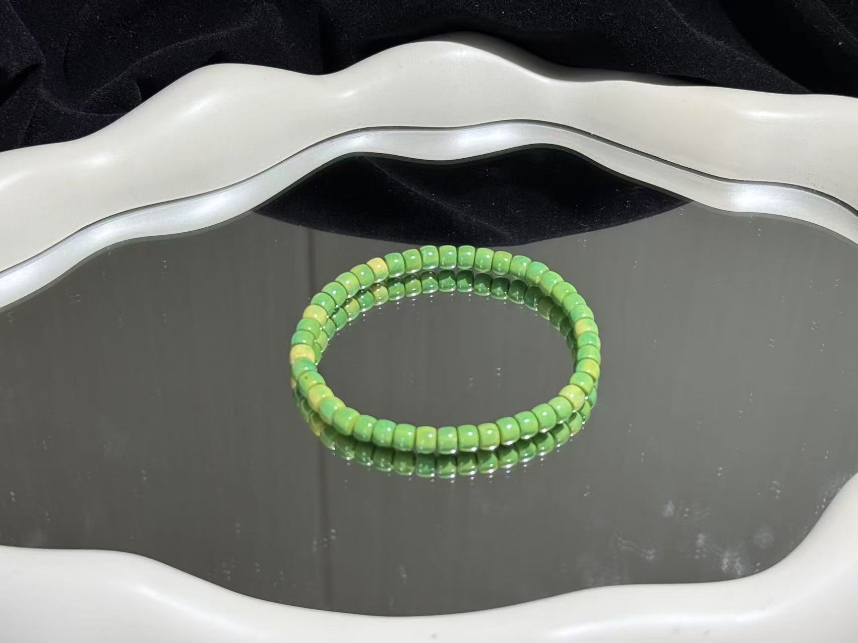 A1098【金汐】菜黄素圈手串