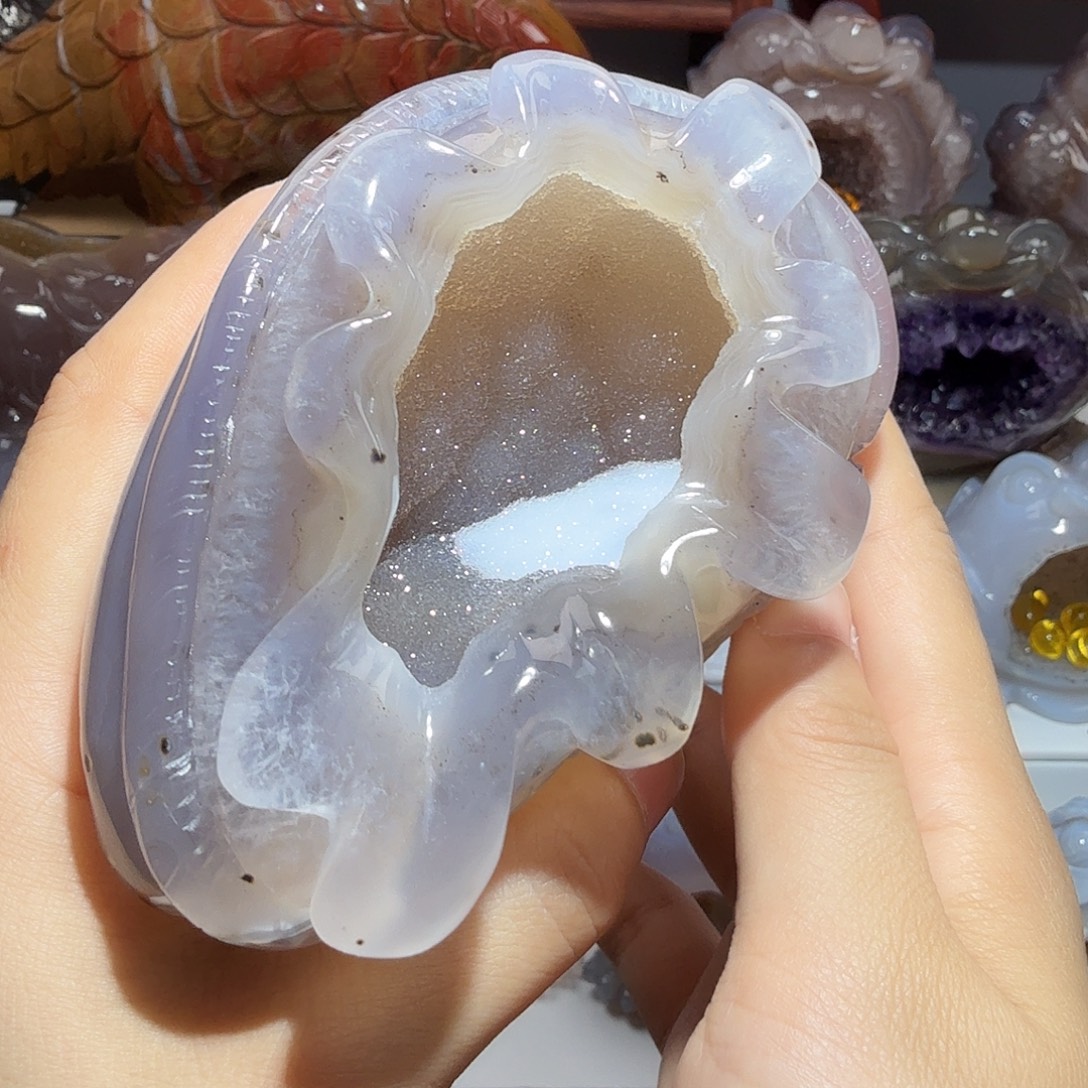 暖***白玛瑙/玉髓未镶嵌挂件