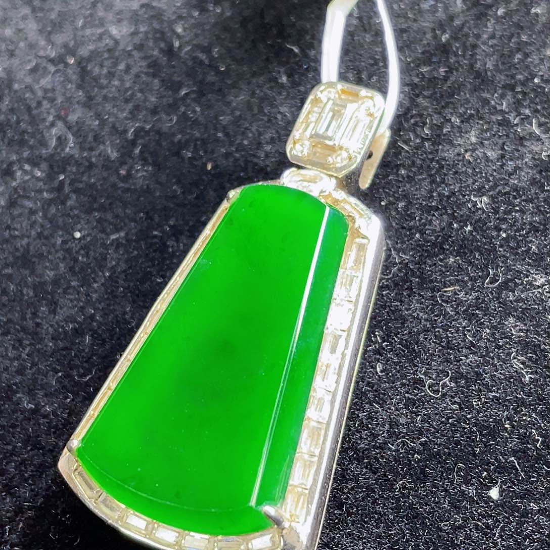 翡翠吊坠(不含链)银S925镶嵌