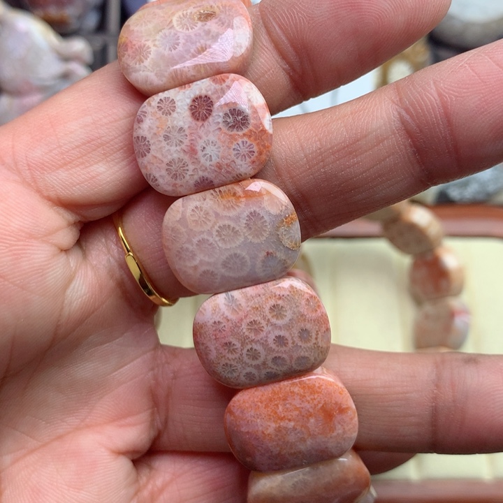 硅化珊瑚（珊瑚玉）颈饰未镶嵌