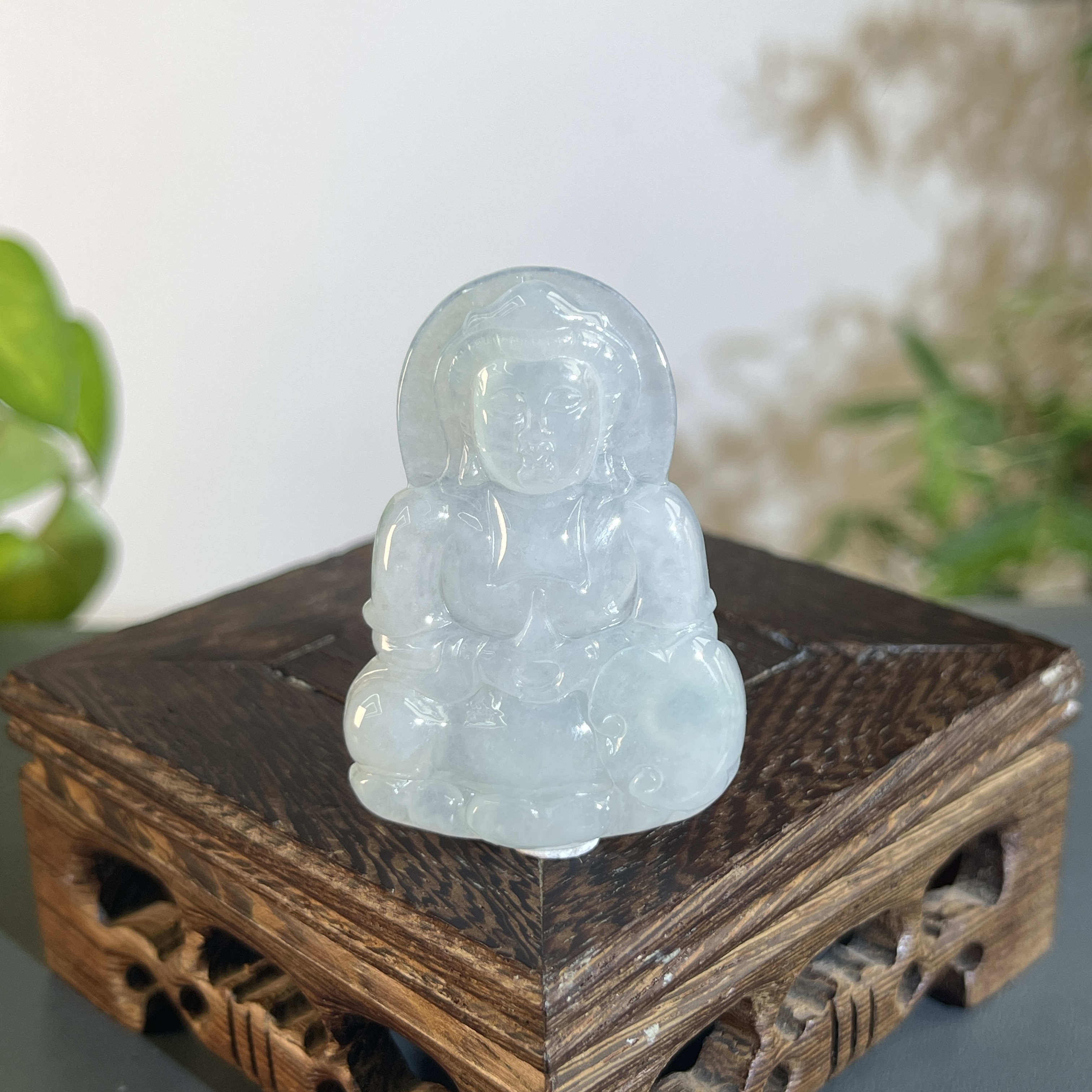 JTW12-49 天然缅甸翡翠A货 正装观音