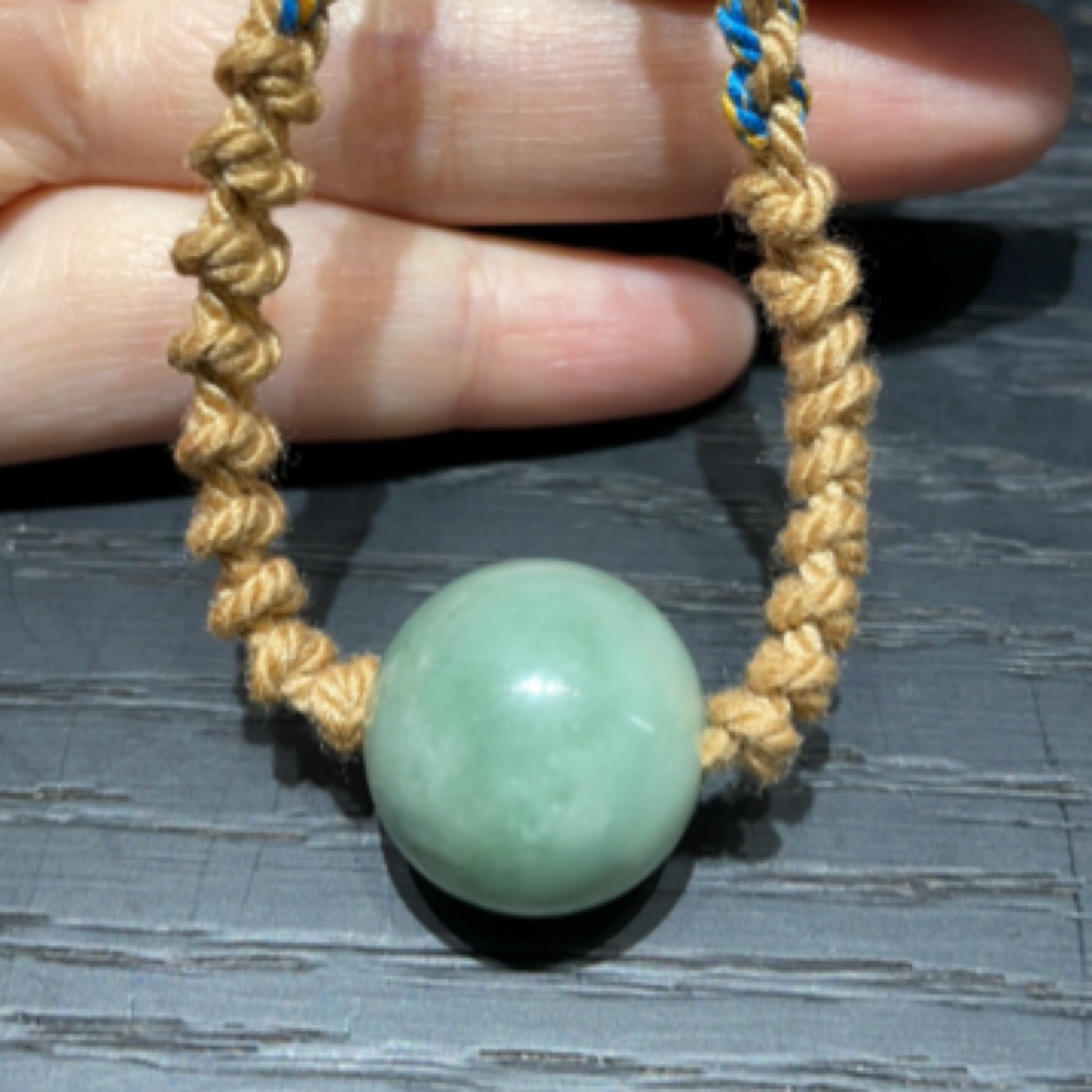 纯天然缅甸A货翡翠DIY手工编织颈链