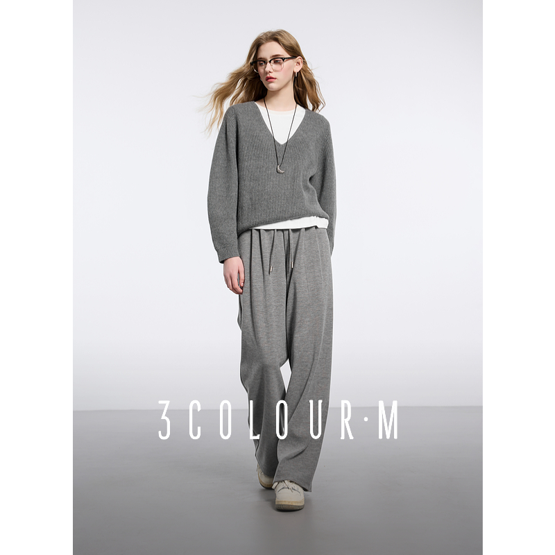 【大叔专享】D401AM10XK00三彩2025春季新款糯米裤垂感休闲长dbx