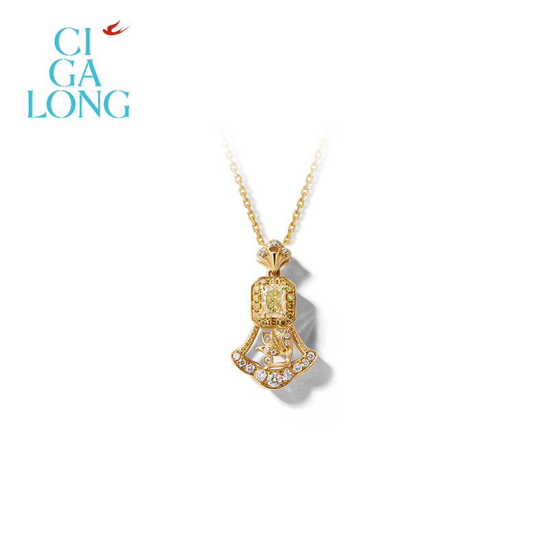 CIGALONG18K黄钻吊坠/耳钉   3807or3808【专场推荐】
