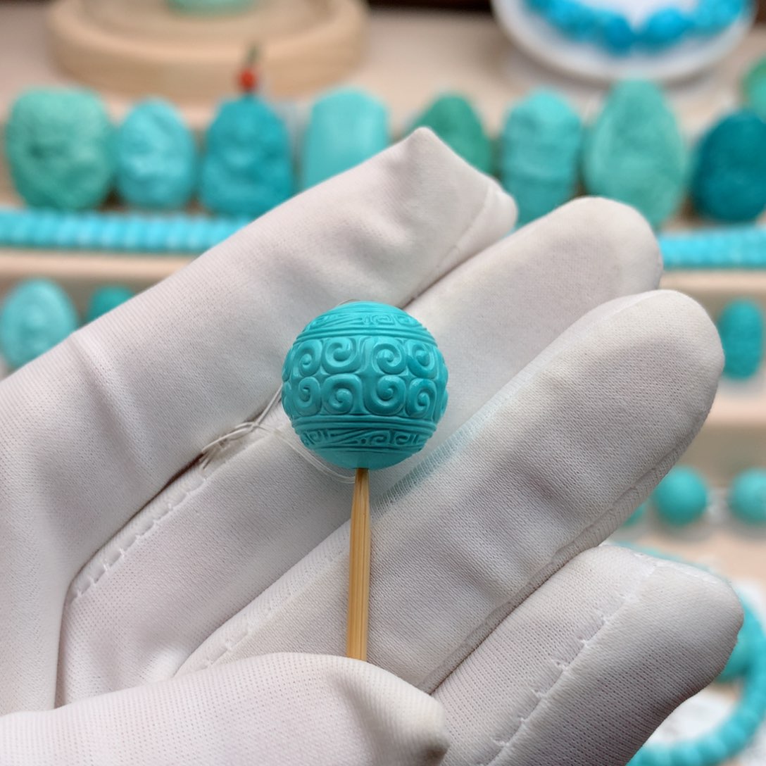 绿松石珠宝奇石未镶嵌15.5mm