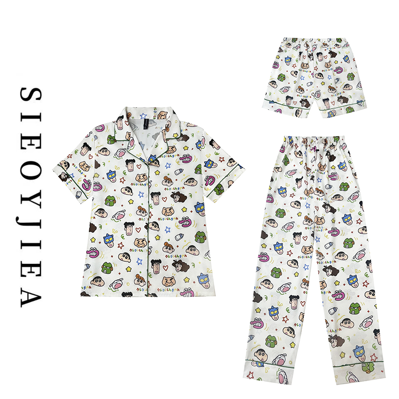 SIEOYJIEA/私迹【蜡笔小新短袖】气质时尚睡衣家居服套装长裤