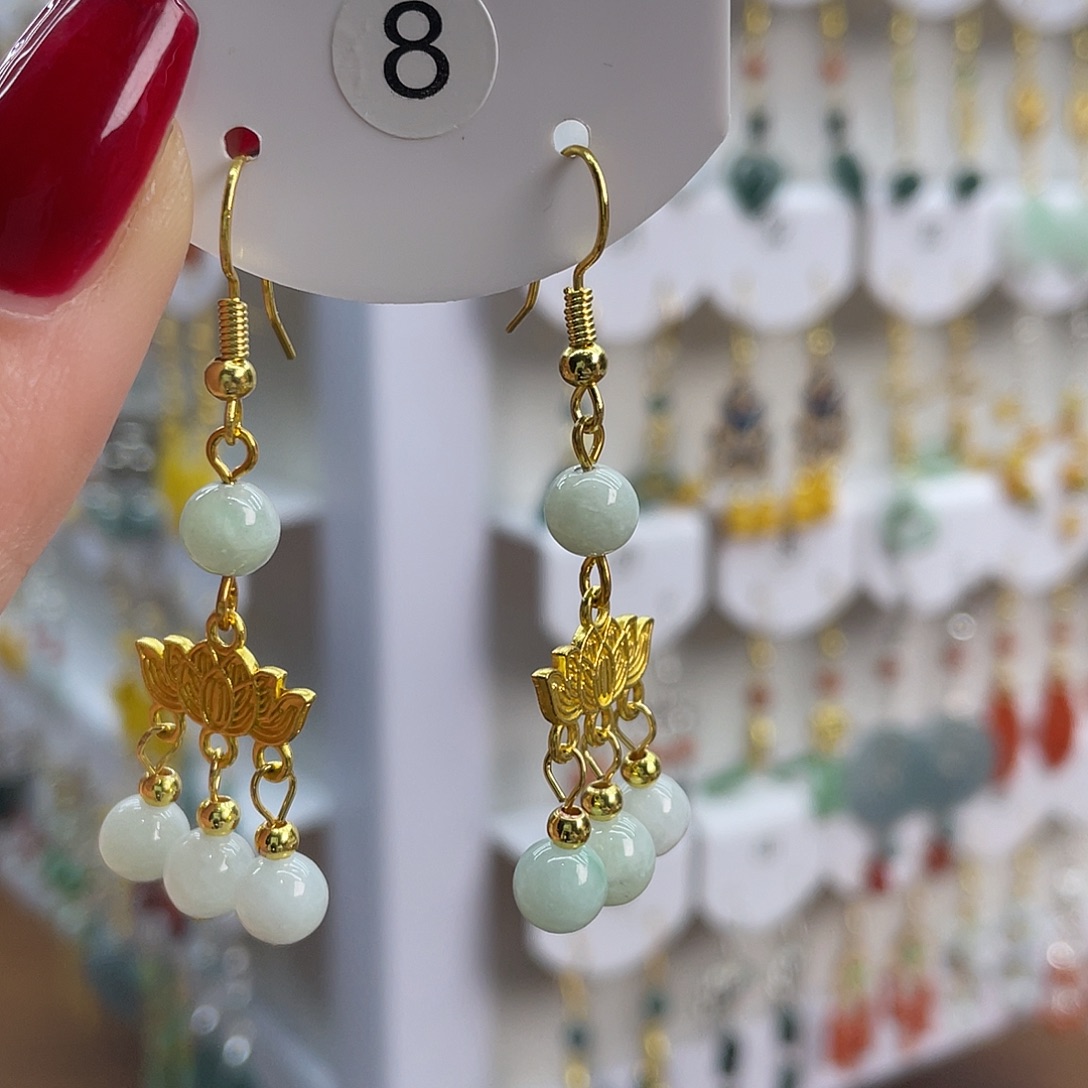 翡翠未镶嵌耳饰8 耳