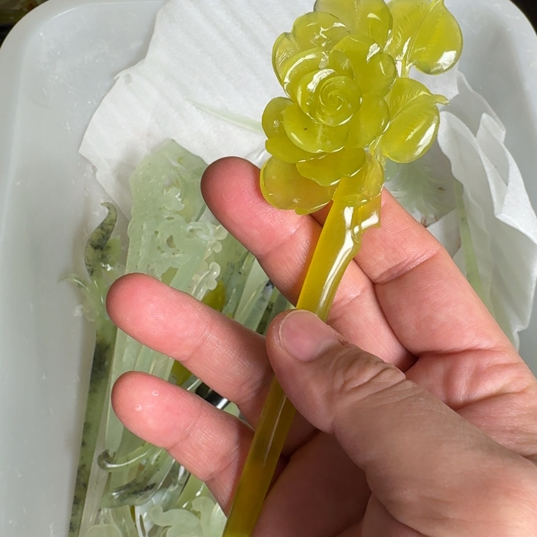 岫玉发饰未镶嵌明君玉簪贼拉好看