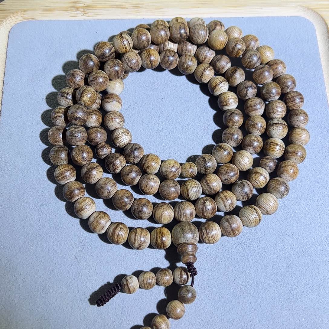 沉香手串天然达拉干虎斑老料0.9多圈 26.8g奶香透凉