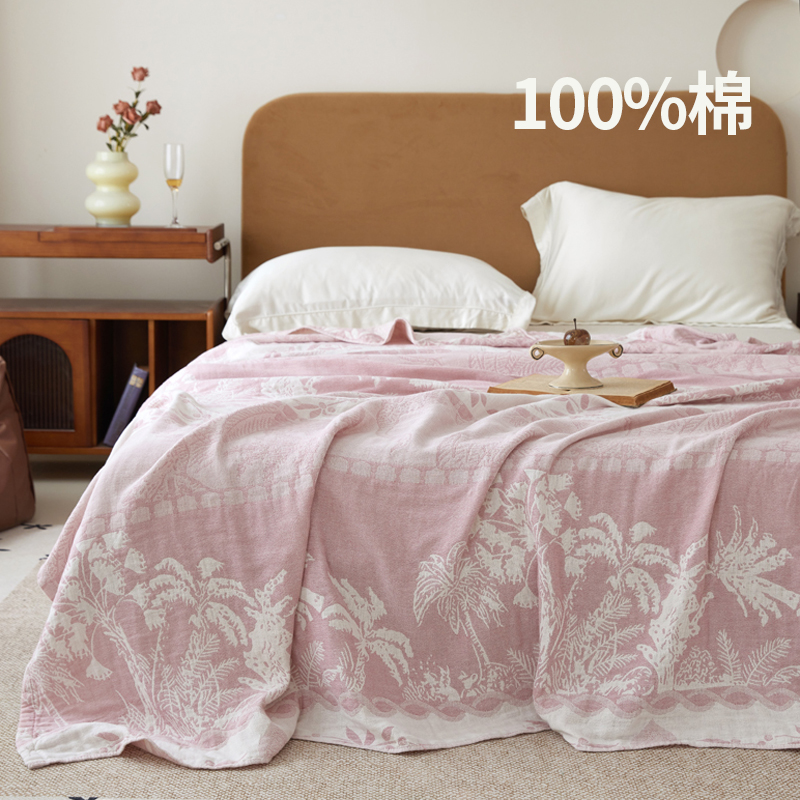 2025年轻奢四层纱布毛巾被100%纯棉透气夏季薄款盖毯空调毯午睡毯