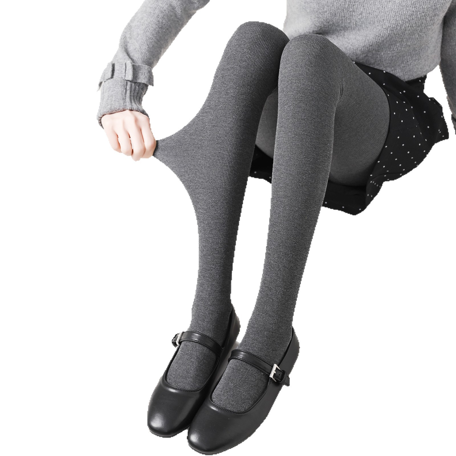 BloomAir# 初氧 ( 2501#新)美腿显瘦竖条螺纹外穿打底裤【130克】