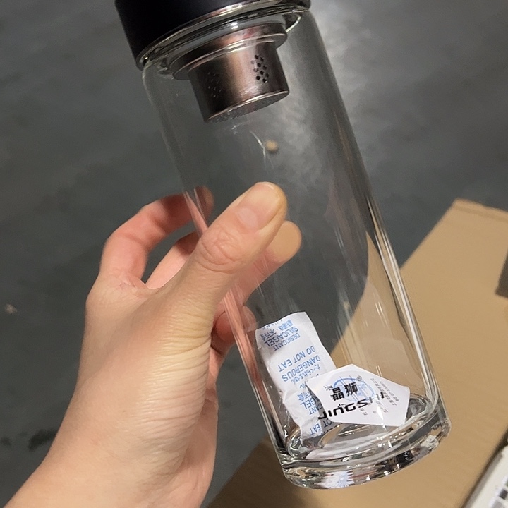 晶单层烫手玻璃杯500500黑色➕被套