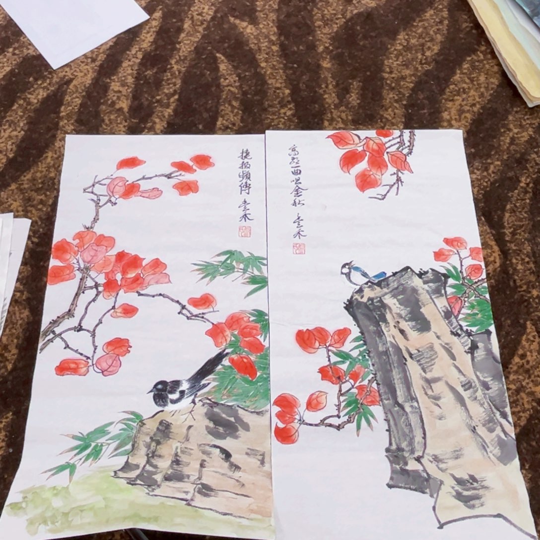 国画姚贵老师四尺四开绘画两张