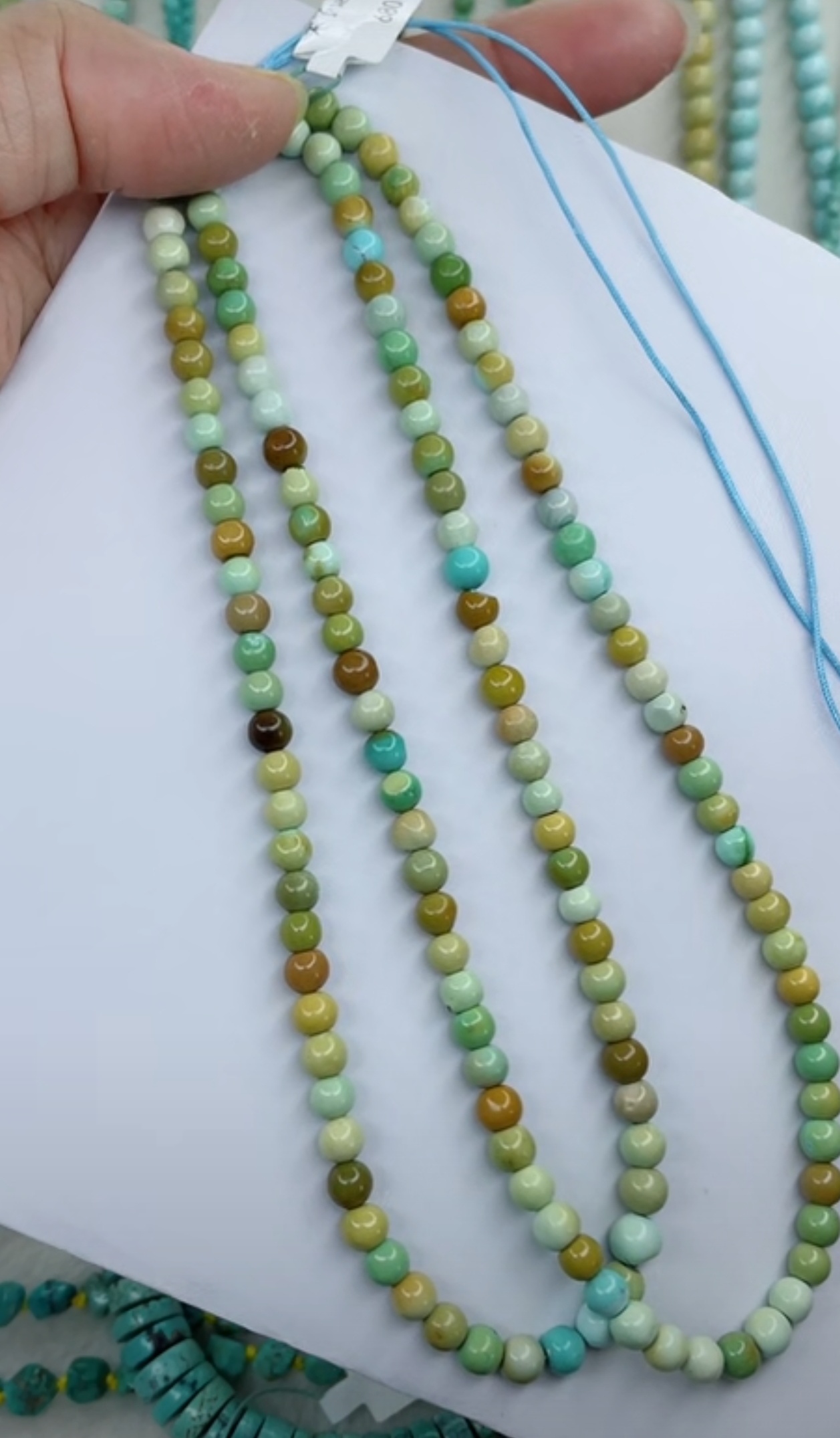 天然原矿绿松石米珠链