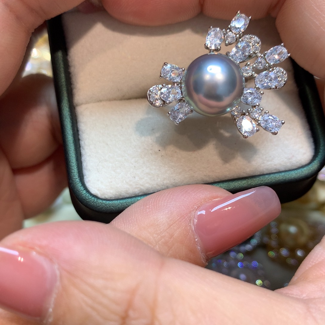 海水珍珠戒指银S925镶嵌