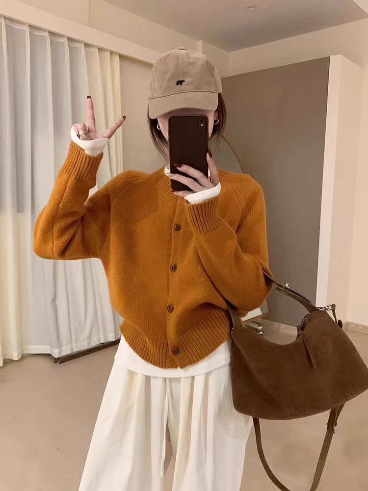 针织开衫毛衣短款时尚百搭秋季上衣