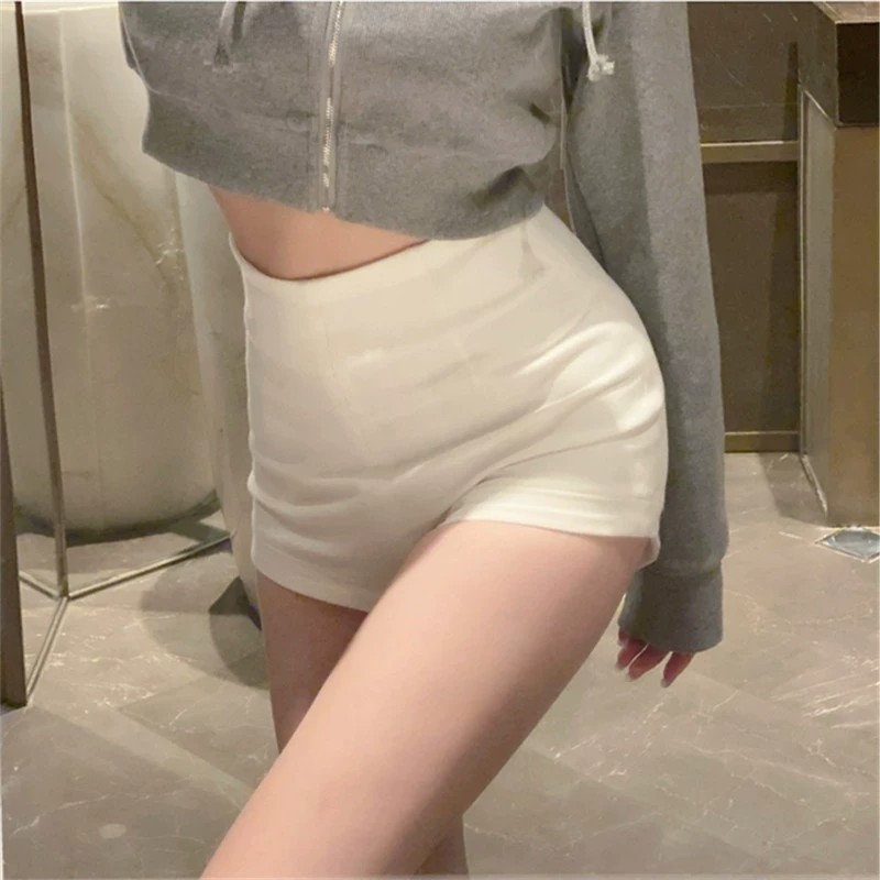 高腰显瘦外穿短裤紧身打底裤女黑白两色百搭收腹西装裤