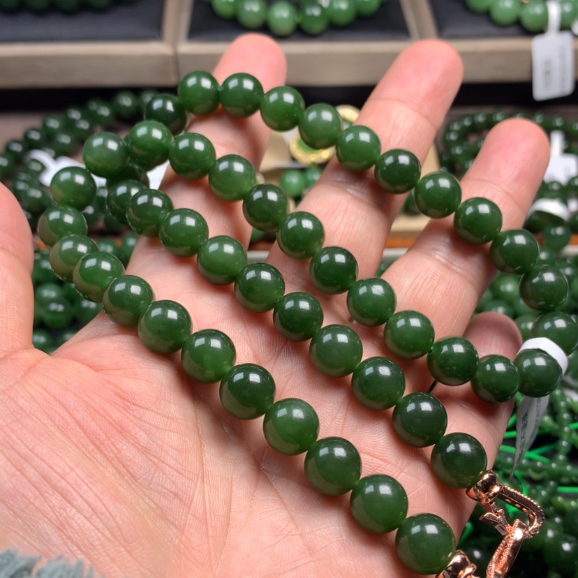 【闪购商品】和田玉（碧玉）颈饰未镶嵌尙*10m m