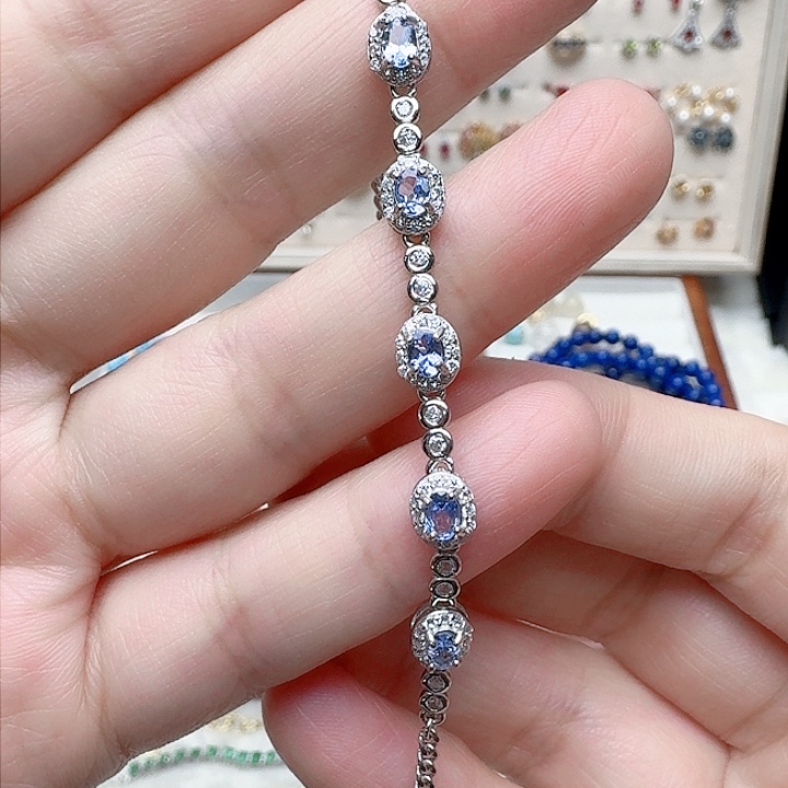 坦桑石手链银S925镶嵌手链