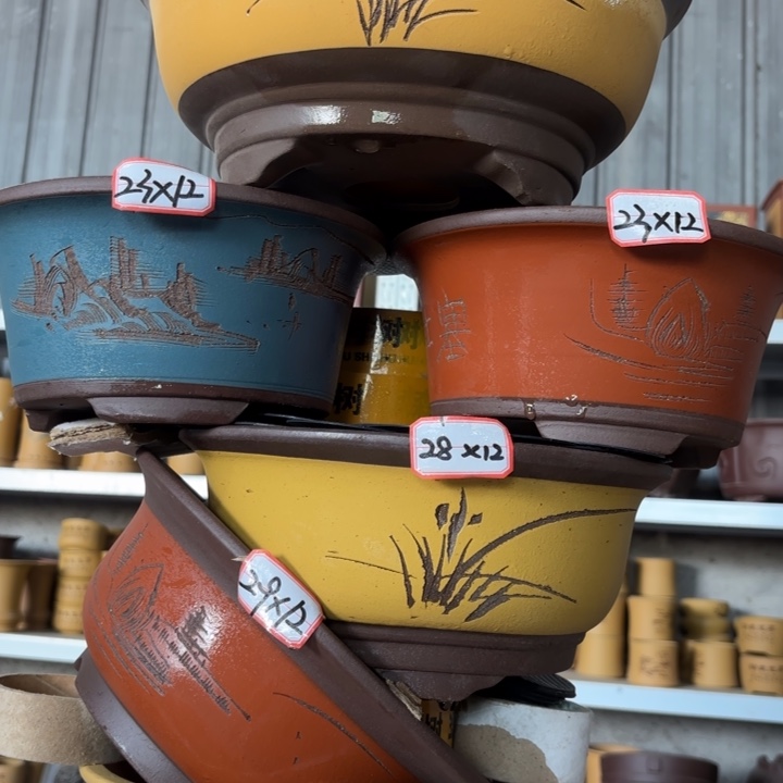 紫砂花盆100-6。           