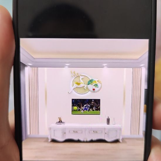 玛****客厅电视墙壁画壁布