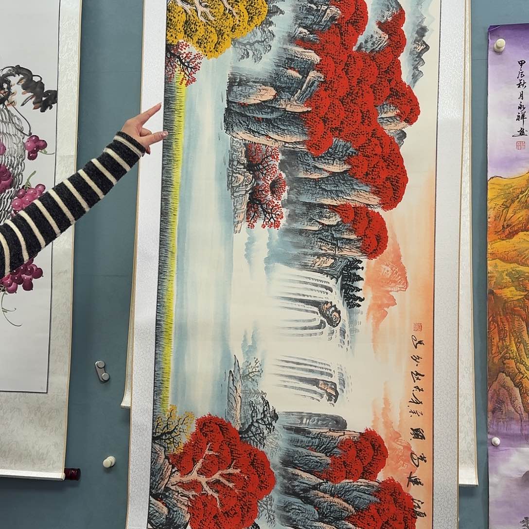 纯手绘国画作品好看小六尺