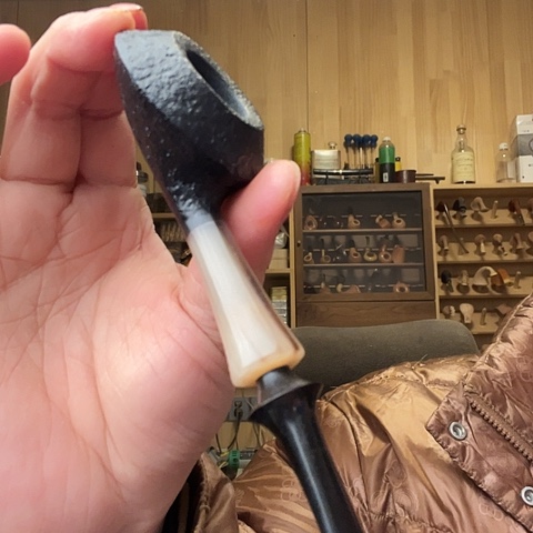 昌化石印石石楠木手工制作烟斗